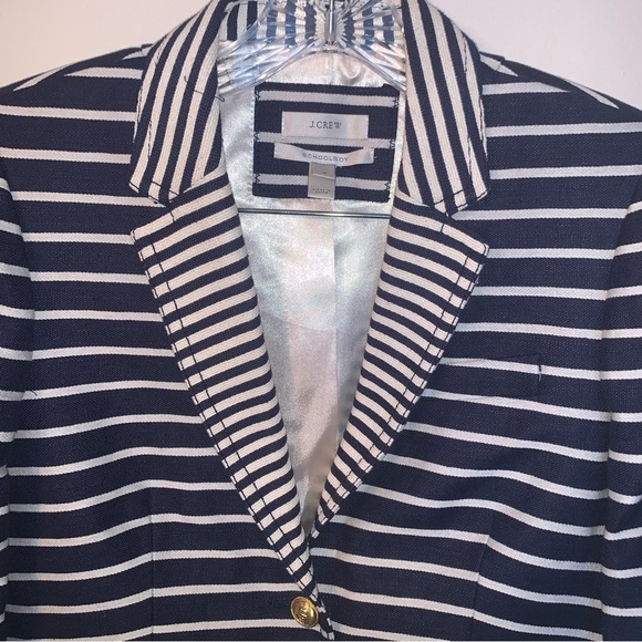 J.Crew Striped Schoolboy Blazer Blue White 4 - Picture 7 of 11